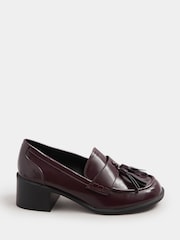 Yours Curve Red Extra Wide Fit Extra Wide Fit Heeled Tassel Loafers - Image 2 of 5