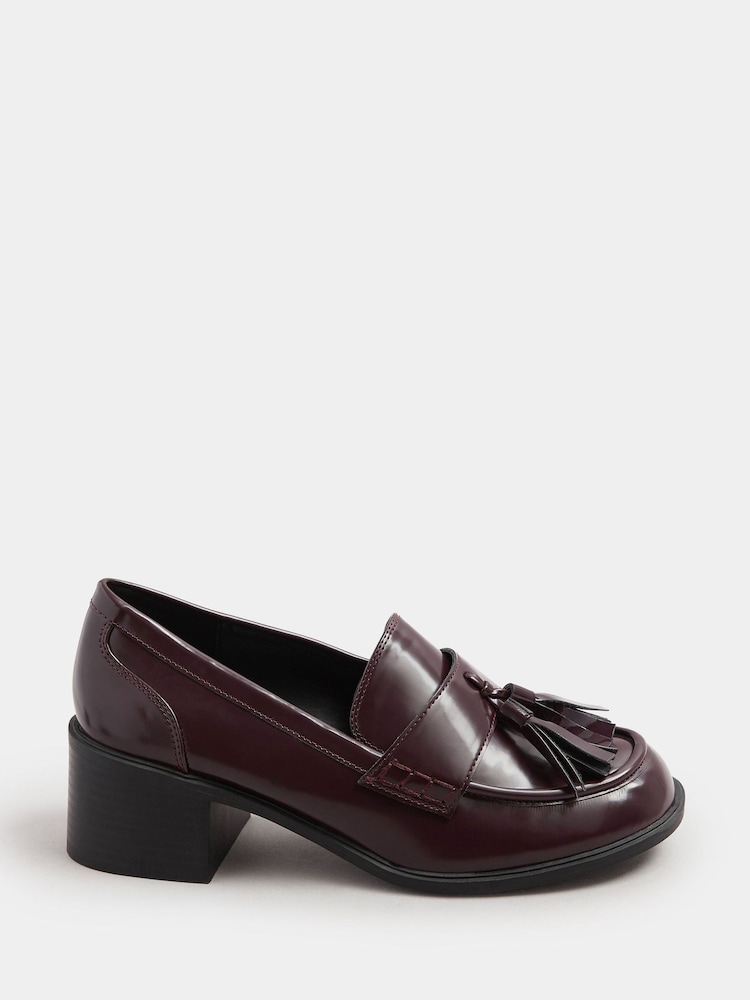 Yours Curve Red Extra Wide Fit Extra Wide Fit Heeled Tassel Loafers - Image 2 of 5