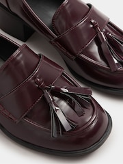 Yours Curve Red Extra Wide Fit Extra Wide Fit Heeled Tassel Loafers - Image 4 of 5