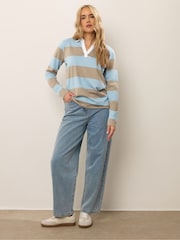 Azul - Moletom Long Tall Sally Stripe Rugby Sweatshirt - Imagem 2 de 5