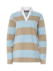 Azul - Moletom Long Tall Sally Stripe Rugby Sweatshirt - Imagem 5 de 5