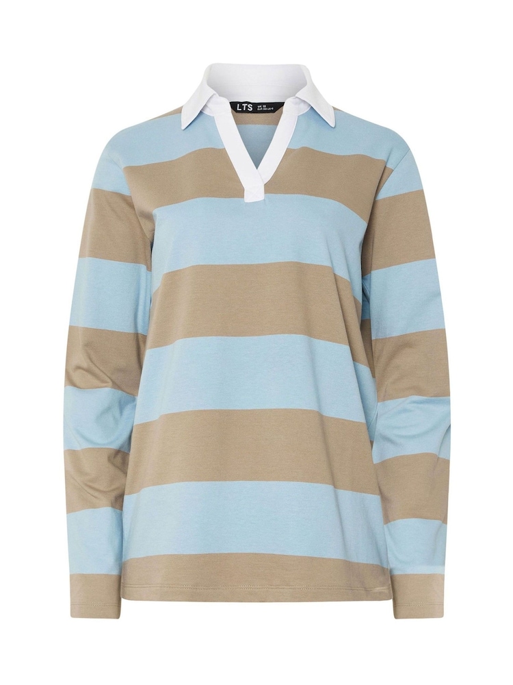Azul - Moletom Long Tall Sally Stripe Rugby Sweatshirt - Imagem 5 de 5