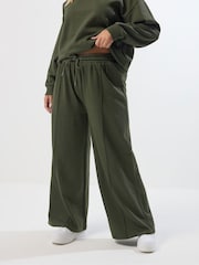 Verde - Calça de moletom Yours Curve com perna larga - Imagem 1 de 5