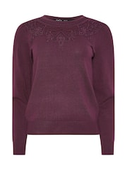 Roxa - M&Co Petite Lace Finish Jumper - Imagem 3 de 4
