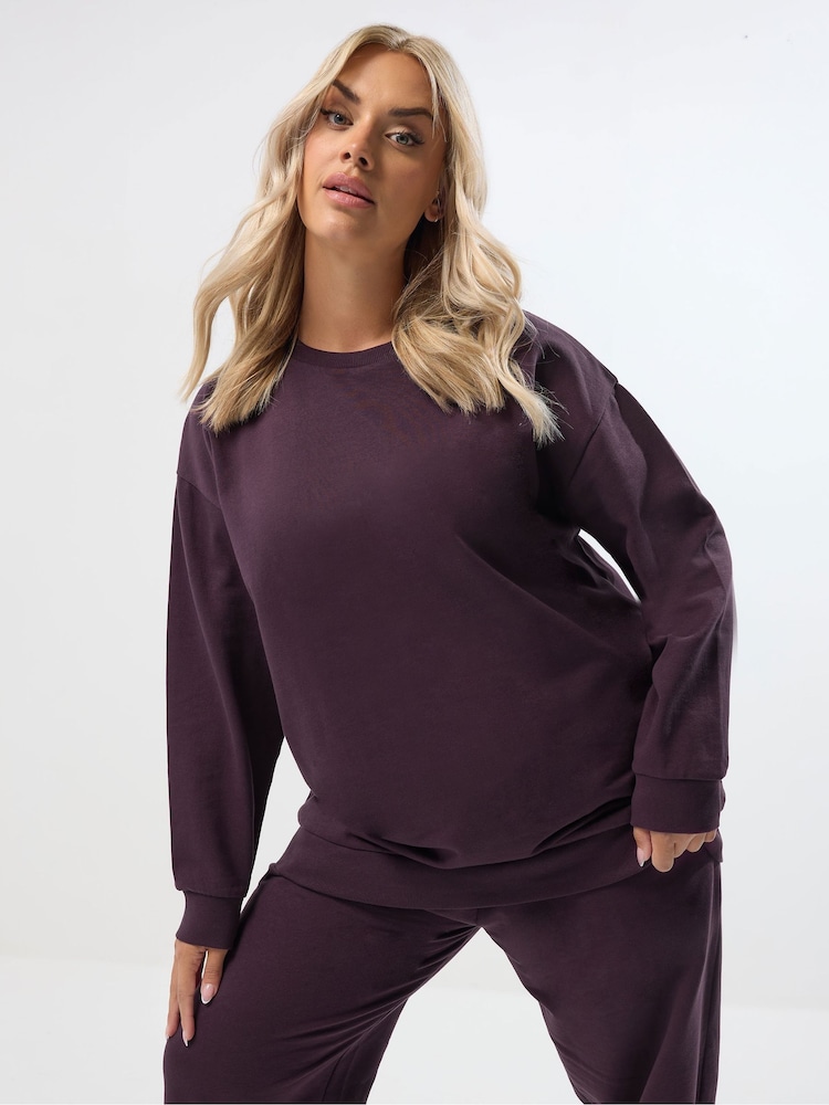Roxa - Moletom com gola redonda Yours Curve - Imagem 1 de 5