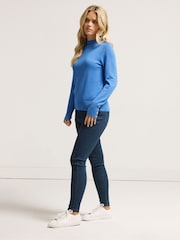 M&Co Blue Petite Petite Button Turtle Neck Jumper - Image 2 of 5