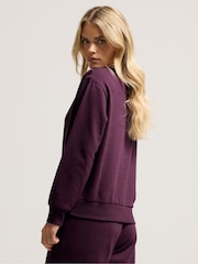 M&Co Purple Petite Button Detail Sweatshirt - Image 3 of 5