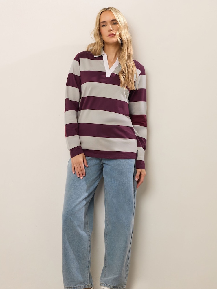 Vermelho - Moletom Long Tall Sally Stripe Rugby Sweatshirt - Imagem 2 de 5