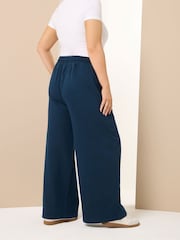 Yours Curve Blue Wide Fit Wide Leg Joggers - Image 2 of 5