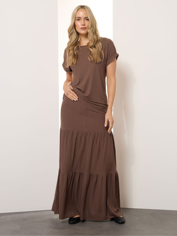 Long Tall Sally Brown Textured Grown On Sleeve Top - Image 2 of 5