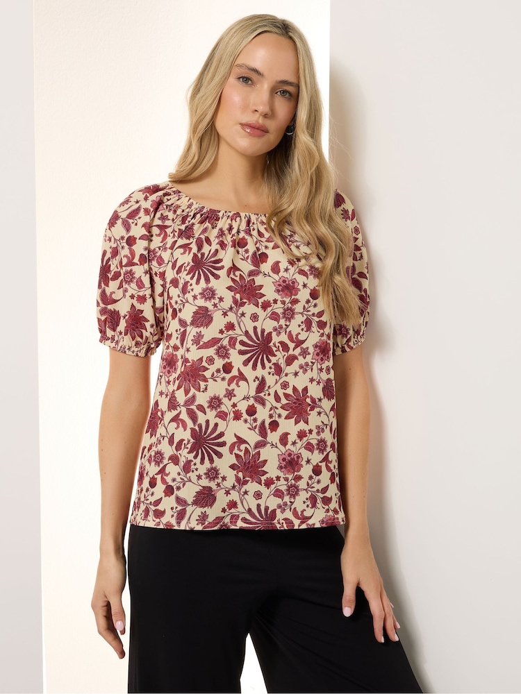 Castanho - Blusa Long Tall Sally com estampa Floral Print e borlas estilo Boho - Imagem 1 de 5
