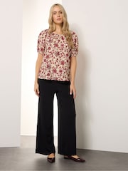 Castanho - Blusa Long Tall Sally com estampa Floral Print e borlas estilo Boho - Imagem 2 de 5