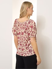 Castanho - Blusa Long Tall Sally com estampa Floral Print e borlas estilo Boho - Imagem 3 de 5