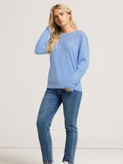 M&Co Blue Petite Petite Lace Trim Jumper - Image 2 of 5