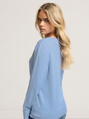 M&Co Blue Petite Petite Lace Trim Jumper - Image 3 of 5