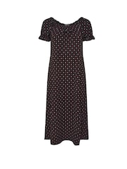 Yours Curve Black Textured Milkmaid Dress - Image 4 of 4