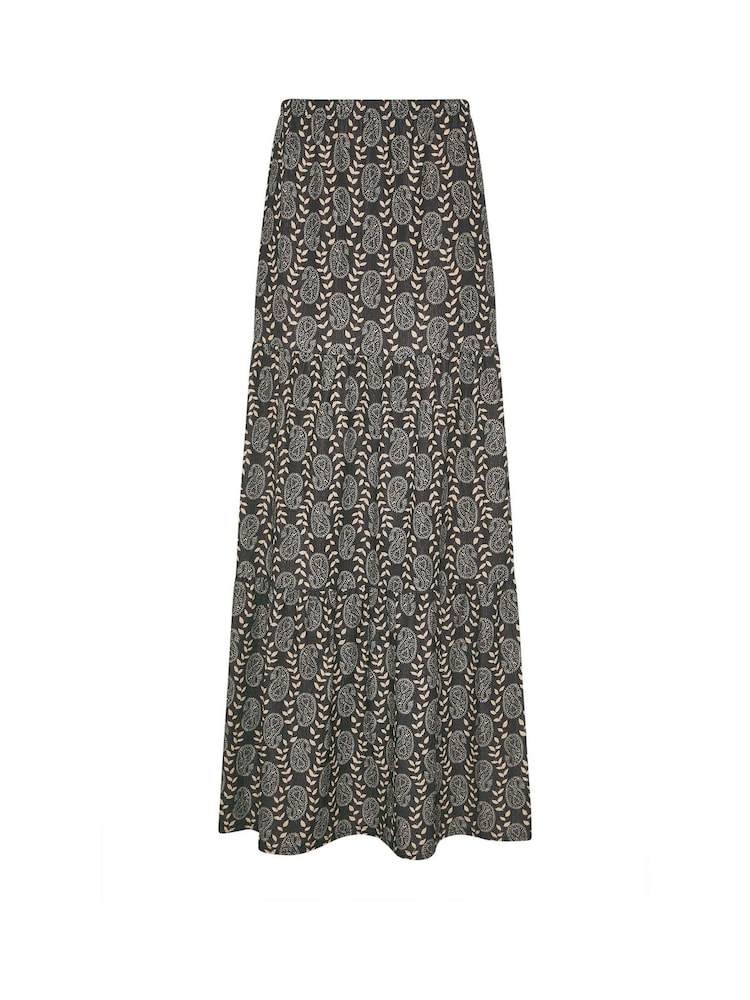 Long Tall Sally Black Textured Tiered Maxi Skirt - Image 5 of 5