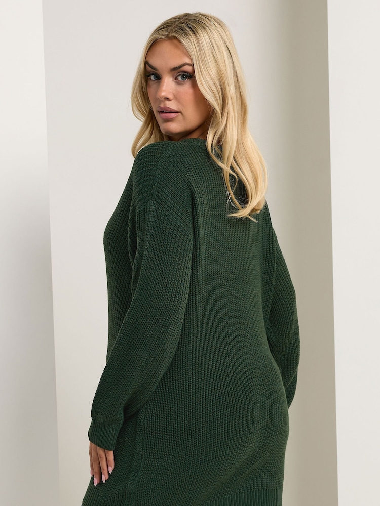Yours Curve Green Essential Jumper - Image 2 of 5 Yours Curve Green Essential Jumper - Image 2 of 5