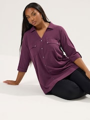 Vermelho - Camisa de malha Yours Curve com carcela completa - Imagem 1 de 5
