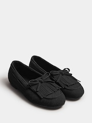 Yours Curve Black Extra Wide Fit Extra Wide Fit Fringe Moccasin Loafers - Image 2 of 5