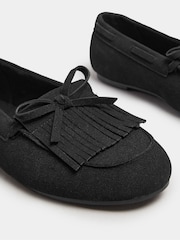 Yours Curve Black Extra Wide Fit Extra Wide Fit Fringe Moccasin Loafers - Image 4 of 5