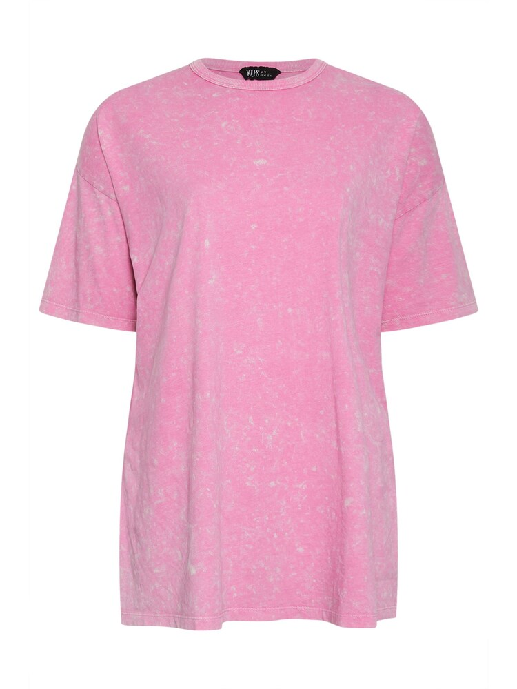 Yours Curve Pink Oversized Side Split 100% Cotton Top - Image 5 of 5