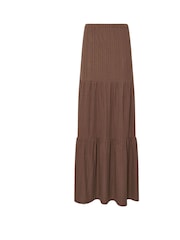 Long Tall Sally Brown Textured Tiered Maxi Skirt - Image 5 of 5