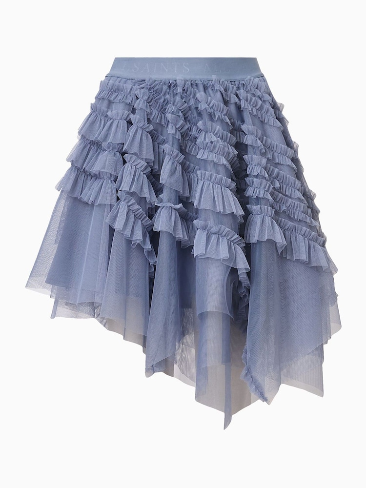 AllSaints Blue Jayde Tulle Skirt - Image 7 of 7