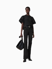 AllSaints Black Slim Haldan Bootcut Jeans - Image 3 of 9