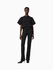 AllSaints Black Slim Haldan Bootcut Jeans - Image 4 of 9