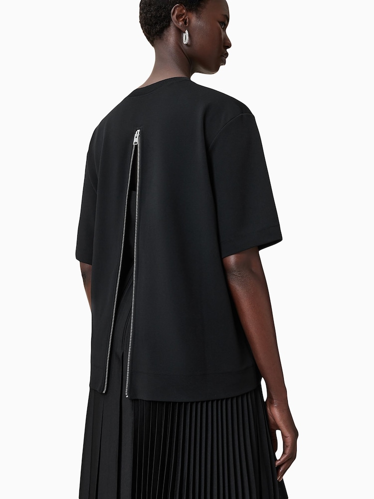AllSaints Black Jax T-Shirt Dress - Image 2 of 10 AllSaints Black Jax T-Shirt Dress - Image 2 of 10
