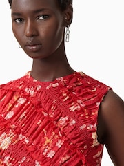 AllSaints Red Nysa Top - Image 2 of 8