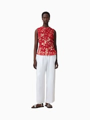 AllSaints Red Nysa Top - Image 3 of 8