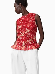 AllSaints Red Nysa Top - Image 4 of 8