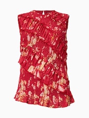 AllSaints Red Nysa Top - Image 8 of 8