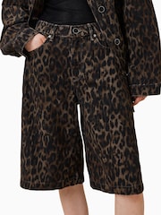 AllSaints Brown Louie Long Shorts - Image 3 of 8