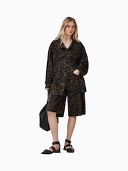 AllSaints Brown Louie Long Shorts - Image 4 of 8
