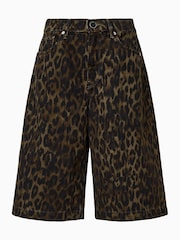 AllSaints Brown Louie Long Shorts - Image 8 of 8