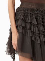 AllSaints Brown Jayde Tulle Skirt - Image 3 of 8