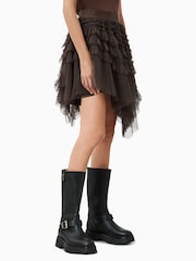 AllSaints Brown Jayde Tulle Skirt - Image 5 of 8