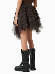 AllSaints Brown Jayde Tulle Skirt - Image 6 of 8