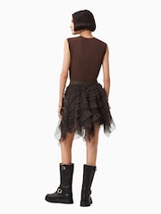 AllSaints Brown Jayde Tulle Skirt - Image 7 of 8