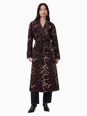 AllSaints Brown Abel Trench Coat - Image 4 of 9