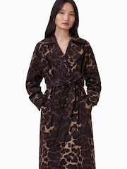 AllSaints Brown Abel Trench Coat - Image 6 of 9