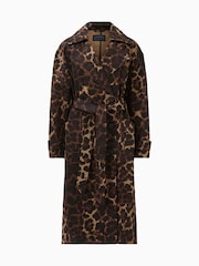 AllSaints Brown Abel Trench Coat - Image 9 of 9
