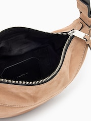 AllSaints Brown Luna Suede Cross-Body Bag - Image 2 of 7