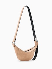 AllSaints Brown Luna Suede Cross-Body Bag - Image 5 of 7