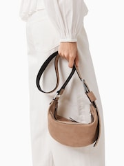 AllSaints Brown Luna Suede Cross-Body Bag - Image 7 of 7