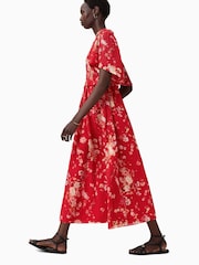 AllSaints Red Mya Dress - Image 6 of 9