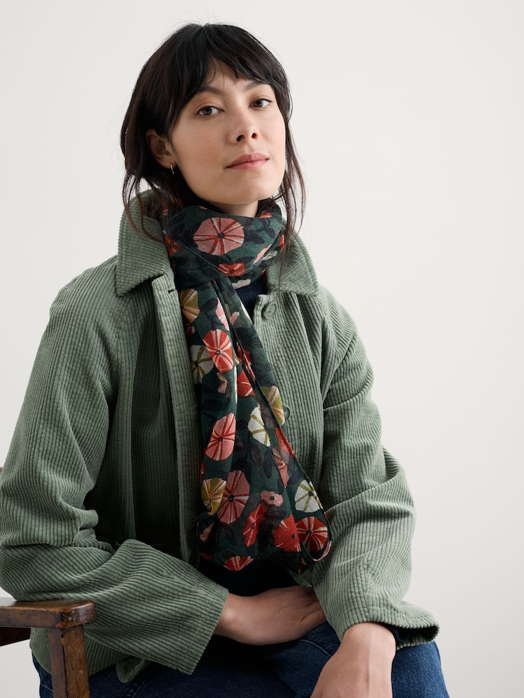 Seasalt Cornwall Dark Green Pretty Circle Scarf - Image 2 of 5 Seasalt Cornwall Dark Green Pretty Circle Scarf - Image 2 of 5